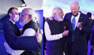 इमैनुएल मैक्रों ने PM मोदी को गले लगाया तो बाइडेन ने कंधे पर रखा हाथ, दिखाई दी गजब की बॉन्डिंग